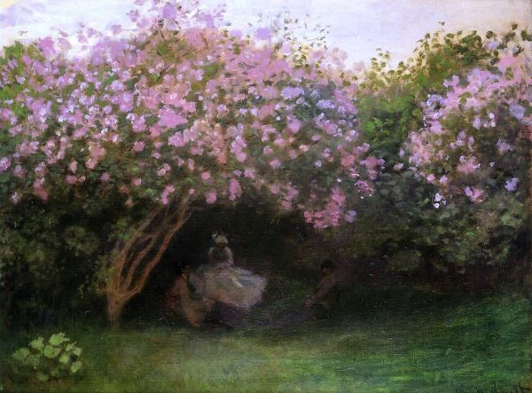 Lilacs, Grey Weather by Claude Oscar Monet - Hand-Painted Oil Painting on Canvas on Sale