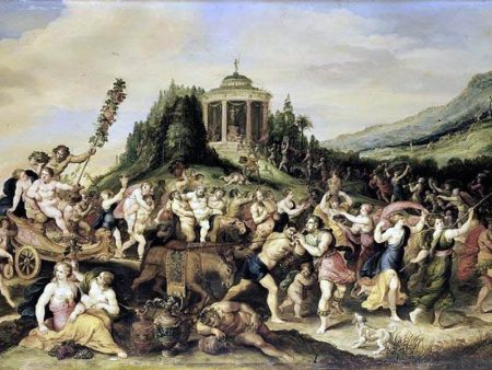 Triumph of Bacchus by II Frans Francken - Hand-Painted Oil Painting on Canvas For Sale