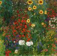 A Farm Garden with Sunflowers by Gustav Klimt - Hand-Painted Oil Painting on Canvas Fashion