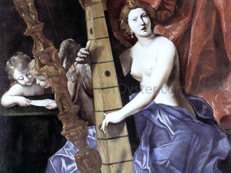 Venus Playing the Harp (Allegory of Music) by Giovanni Lanfranco - Hand-Painted Oil Painting on Canvas Online