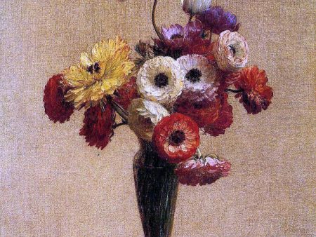 Anemones and Buttercups by Henri Fantin-Latour - Hand-Painted Oil Painting on Canvas Hot on Sale