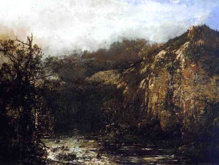 A Mountain Stream from the Foot of Mt. Carter, New Hampshire by William Louis Sonntag - Hand-Painted Oil Painting on Canvas Online Sale