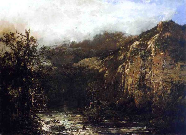 A Mountain Stream from the Foot of Mt. Carter, New Hampshire by William Louis Sonntag - Hand-Painted Oil Painting on Canvas Online Sale