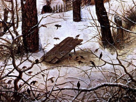 Winter Landscape with Skaters and a Bird Trap (detail) by The Elder Pieter Bruegel - Hand-Painted Oil Painting on Canvas For Discount