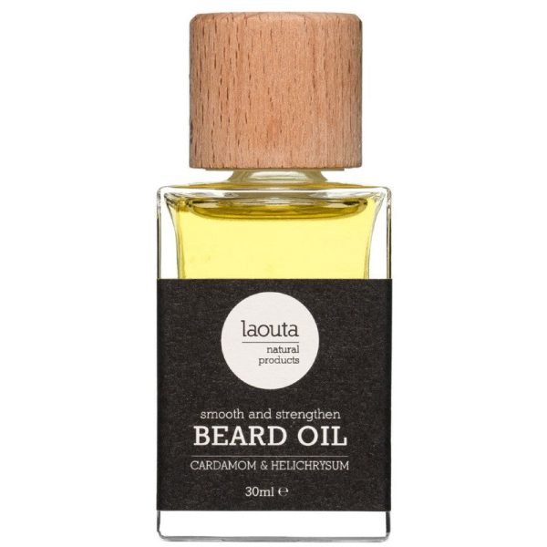 Drėkinamasis barzdos aliejus Laouta Smooth & Strengthen Beard Oil LAO0024, 100 % natūralus, praturtinas šalavijų ir alyvuogių aliejais, 30 ml Discount