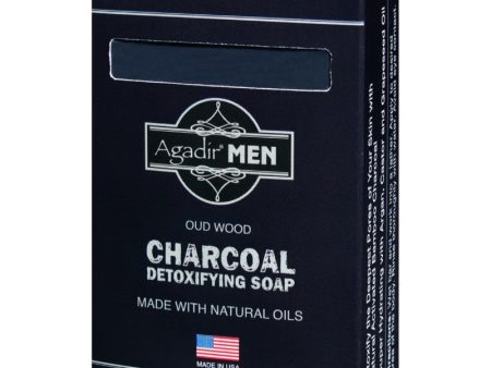 Valomasis muilas vyrams Agadir Men Oud Wood Charcoal Detoxifying Soap AGDM6041, tinka sausai odai, 100% veganiškas, 85 g Discount